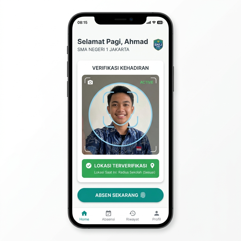 Tampilan mobile absensi SiHadir